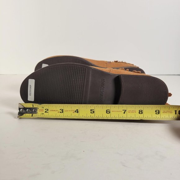 Minnetonka Suede Tan Double Fringe Bootie RANCHO Women Size 7 - Picture 13 of 14